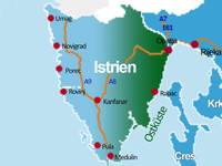 Karte Anreise Istrien - Ostküste