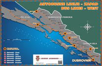 Karte - Buslinien Dubrovnik West