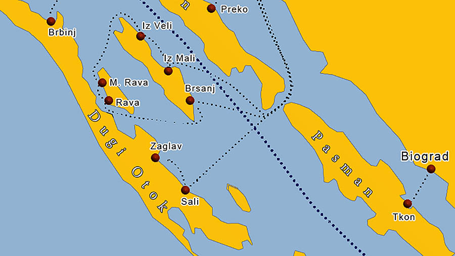 Wie kommt man mit dem Auto auf die Insel Pasman?