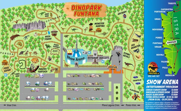 Karte Dinopark Funtana