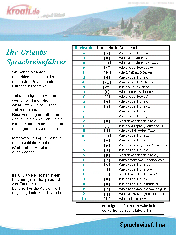 Kroatisch lernen schnell und kostenlos
