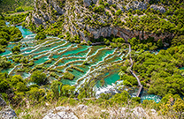 Luftaufnahme Wasserfall Roski slap, Nationalpark Krka