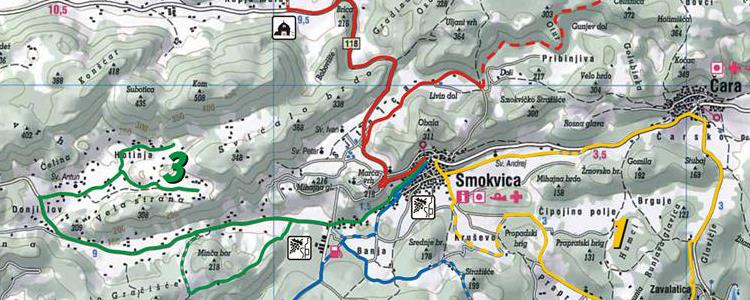 Radwanderkarte Smokvica - Brna
