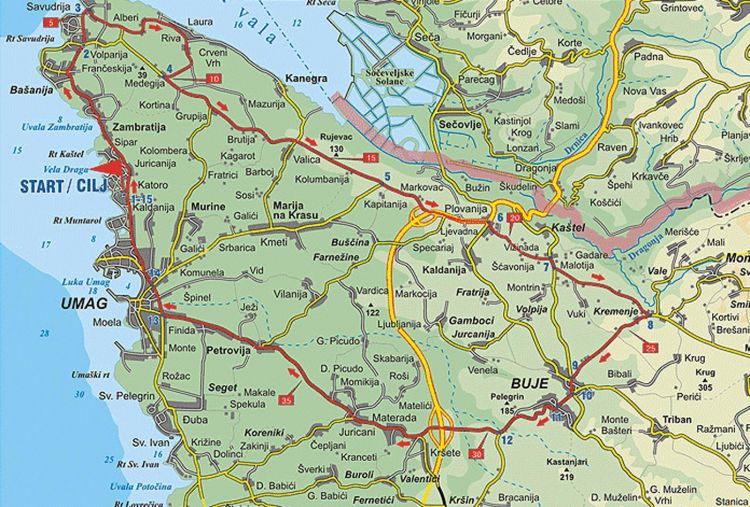 Karte Radroute Der Weg Salviana in Umag - Savudrija