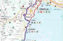 Übersichtskarte  Radroute durch die alten Städte Liburniens