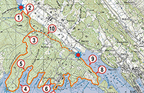 Wanderkarte Premuziceva 2, Rab