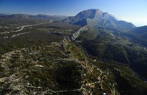 Vogelblick auf das Wandernetz im Biokovo