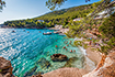 Insel Hvar - Zavala; Strand Petarcica