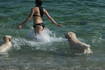 Baden mit Hund in Kroatien