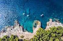 Strand Galebove Stijene, Luftaufnahme