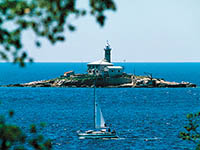 Strand Insel Leuchtturm Sv. Ivan, Hl. Johan