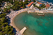 Strand Jezevac, Luftaufnahme