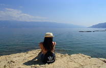 Tourist am Strand Livacina