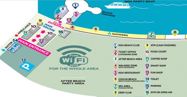 Map Noa Beach Club