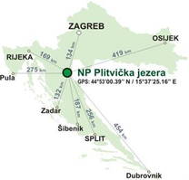 Nationalpark Plitvicer Seen - Karte Entfernungen