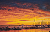 Sonnenuntergang Hafen Umag