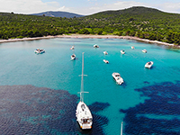 Boote, Strand Parzine, Insel Ilovik