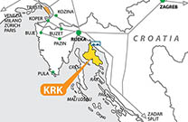Krk - Karte Lage Kvarner Bucht