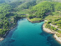 Luftaufnahme Strand Grebisce, Jelsa