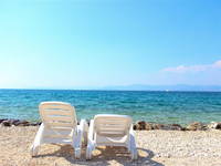 Supetar, Insel Brac - Strand, Liegestuhl