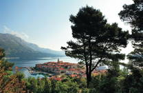 Korcula Blick über die Altstadtdächer