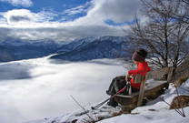 Ausblick See Bohinj, Winter