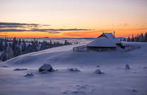 Velika Planina Sonnenuntergang