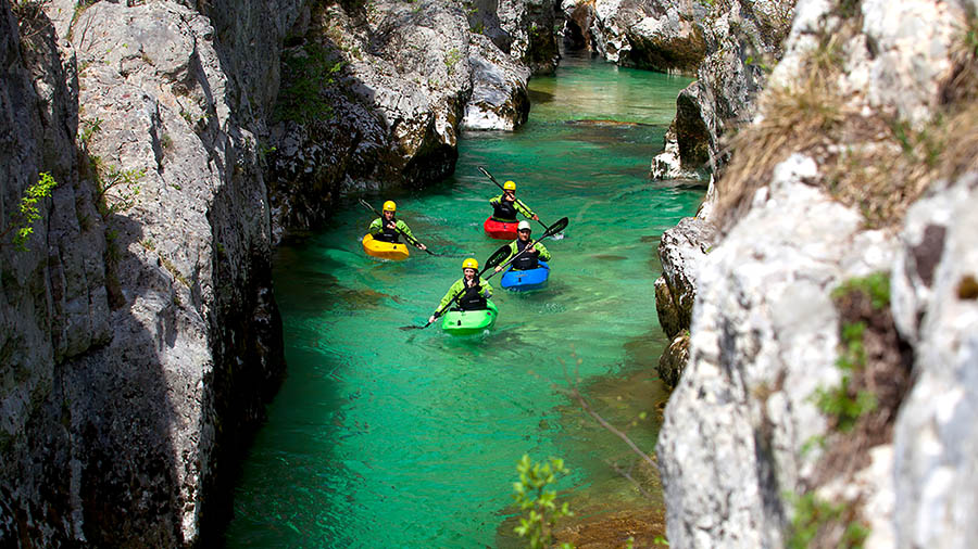 Kajak in Slowenien