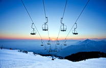 Dämmerung Skigebiet Krvavec