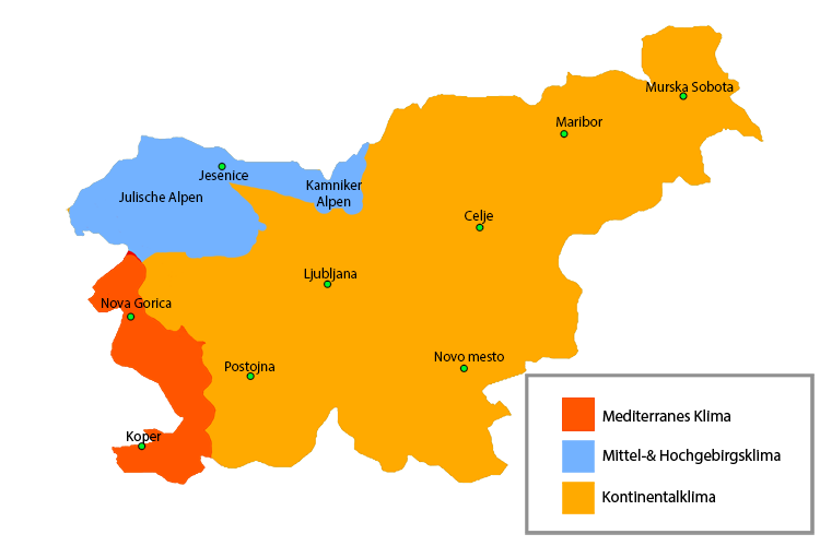 Karte Klima Slowenien