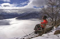 Ausblick Winterwanderung Bohinj