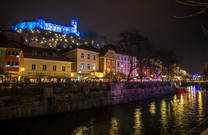 Ljubljana - Nachtaufnahme, Dezember